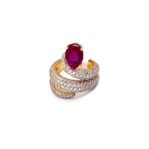 Brilyant və Rubin daşlı üzük